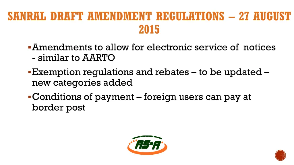 sanral draft amendment regulations 27 august 2015