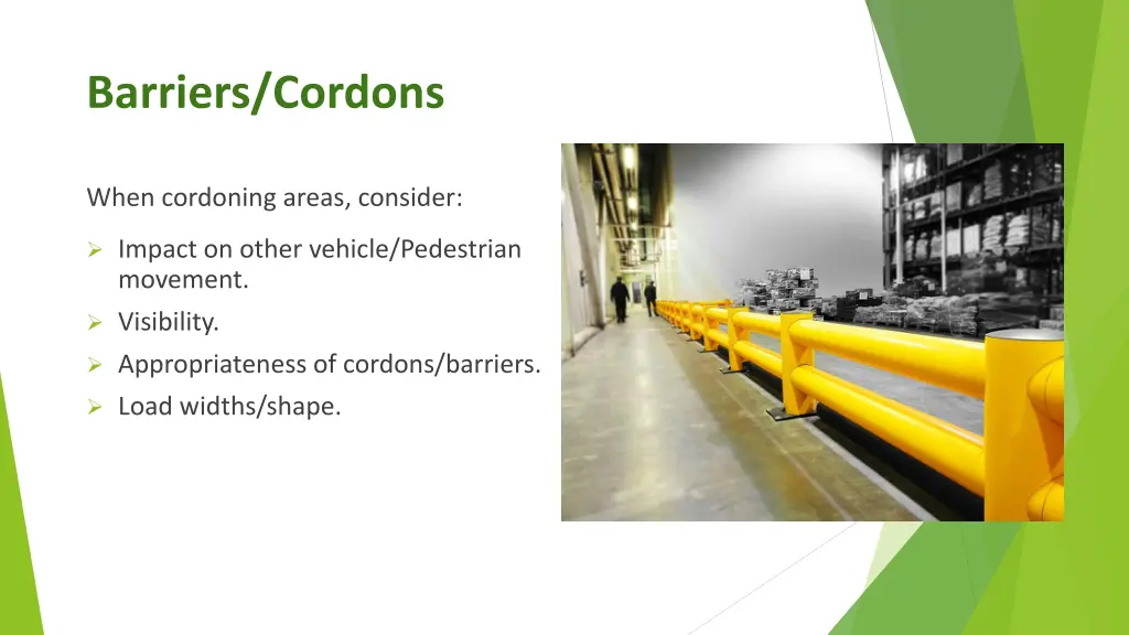 barriers cordons