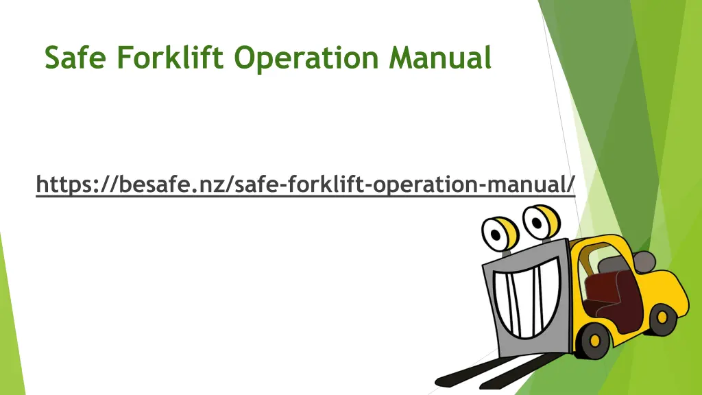 safe forklift operation manual