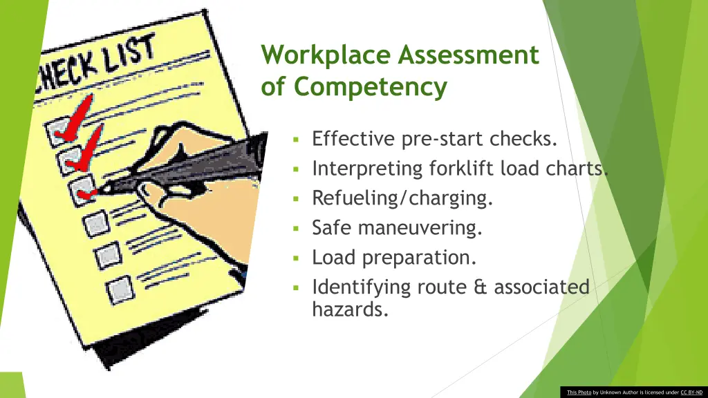 workplace assessment of competency