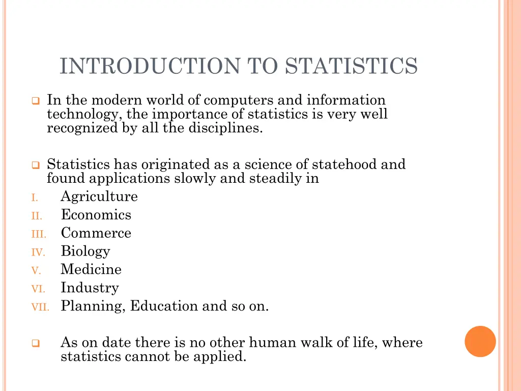 introduction to statistics