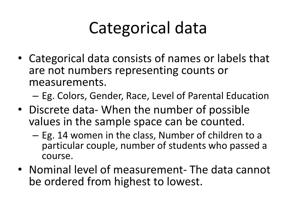 categorical data