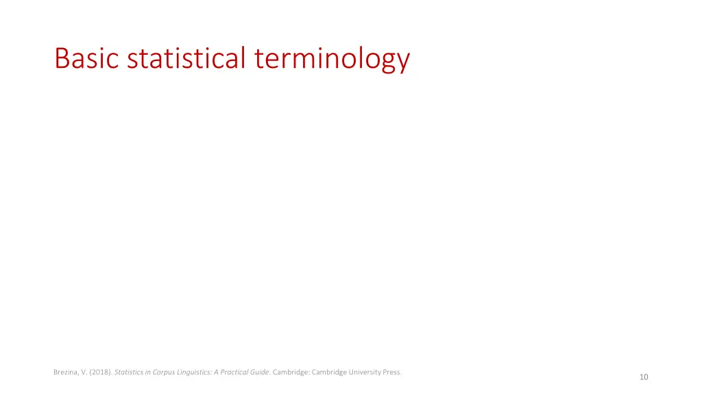 basic statistical terminology