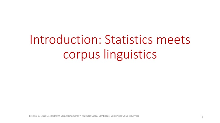 introduction statistics meets corpus linguistics