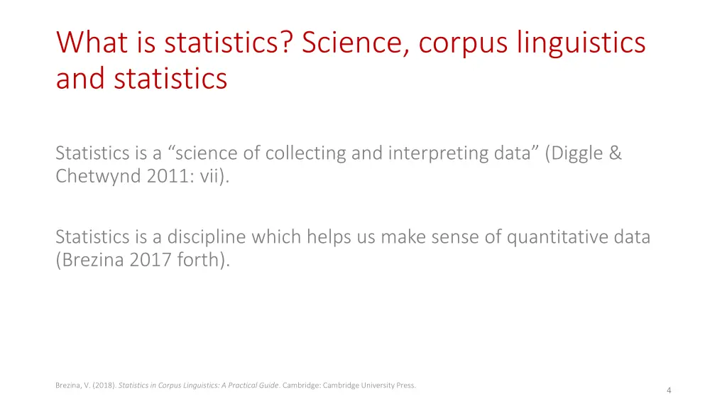 what is statistics science corpus linguistics 1