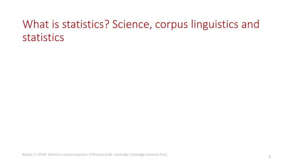 what is statistics science corpus linguistics