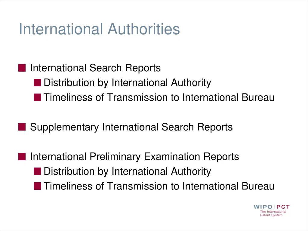 international authorities