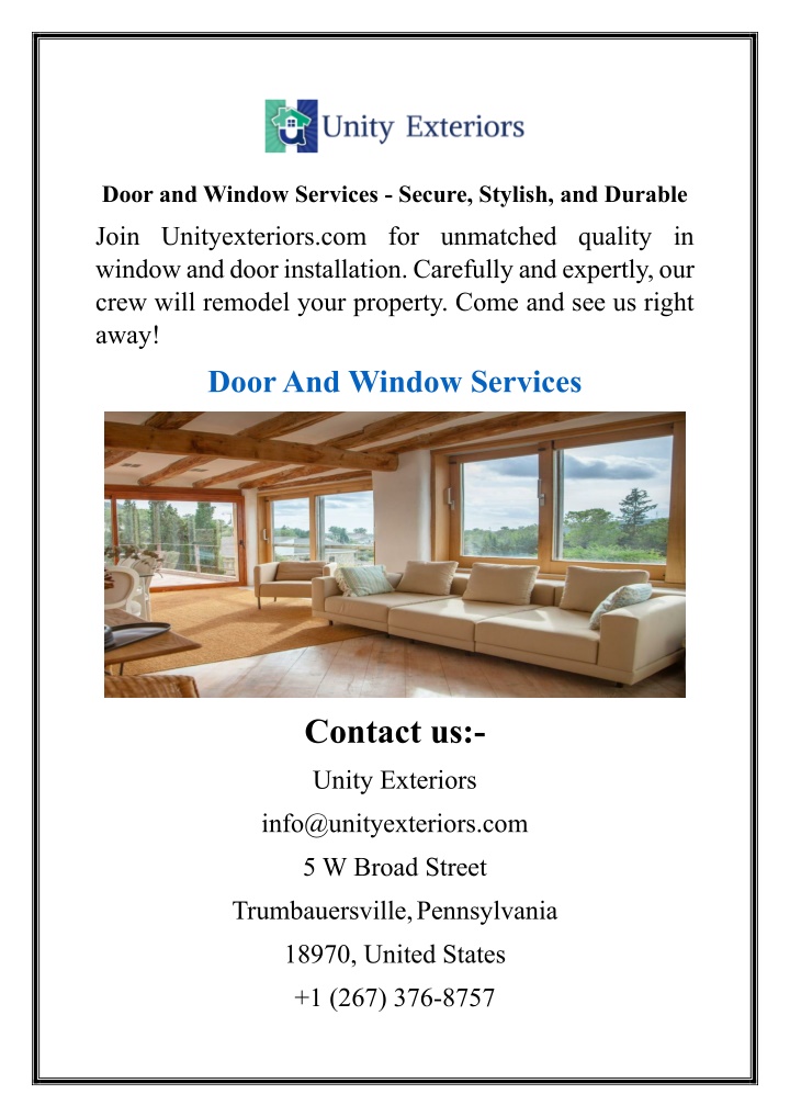 door and window services secure stylish