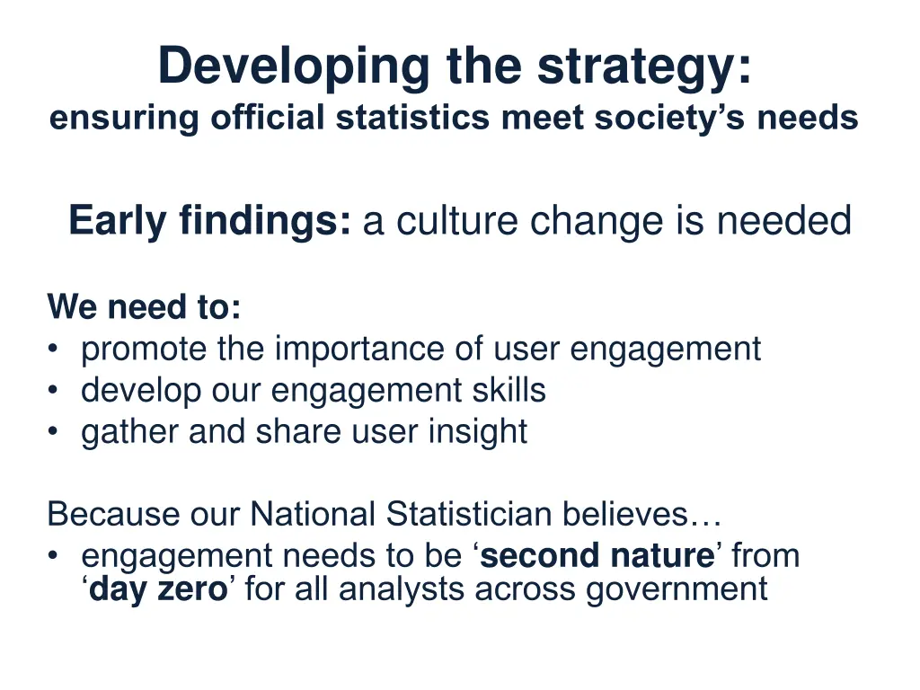 developing the strategy ensuring official