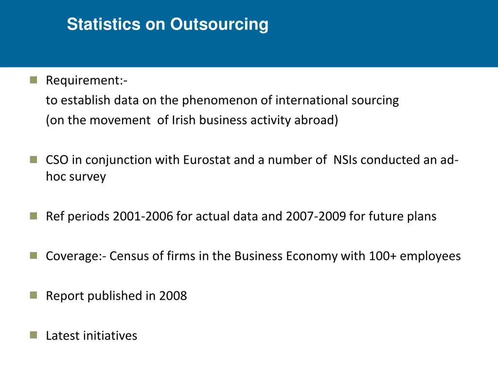 statistics on outsourcing