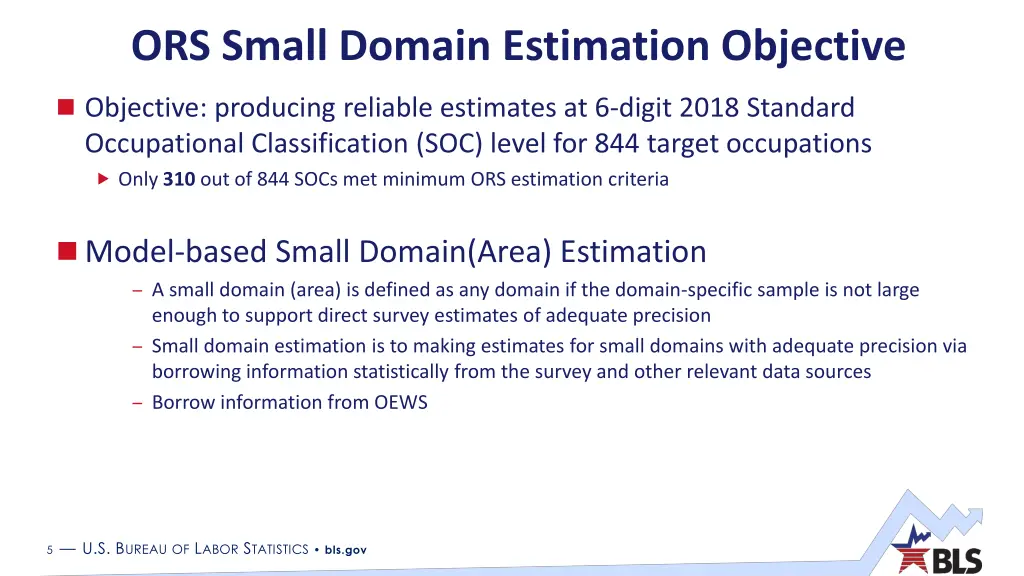 ors small domain estimation objective