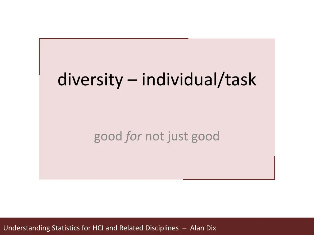 diversity individual task