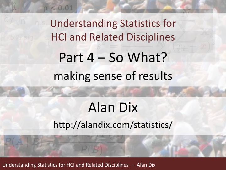 understanding statistics for hci and related