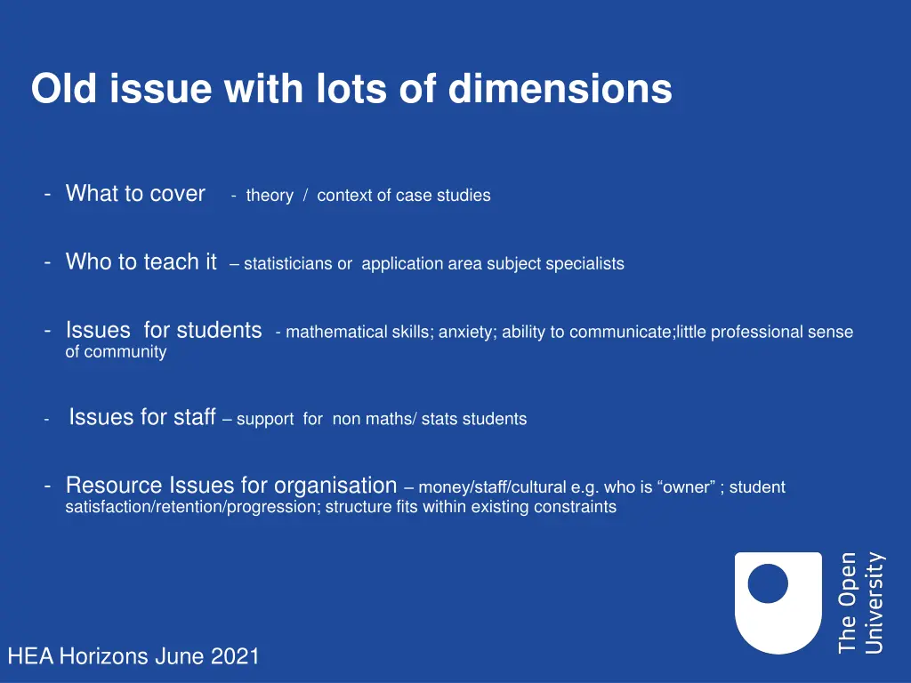 old issue with lots of dimensions