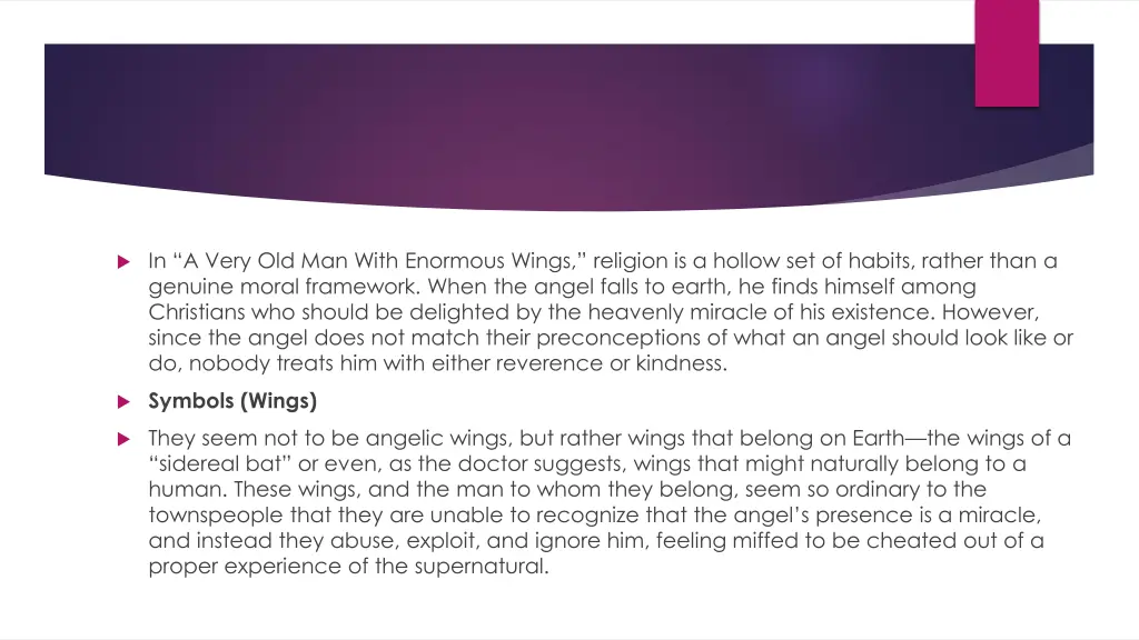 in a very old man with enormous wings religion