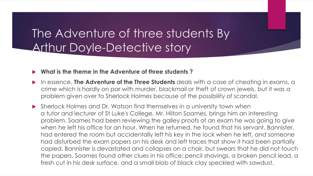 the adventure of three students by arthur doyle