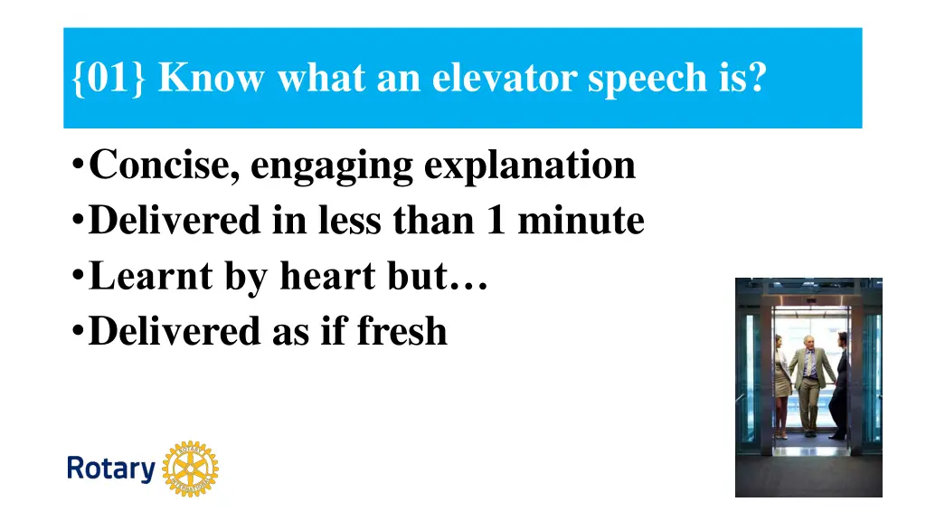 01 know what an elevator speech is