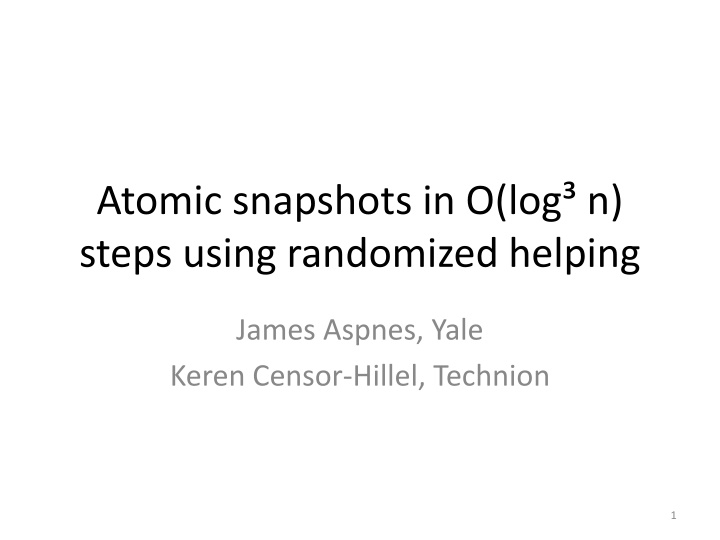 atomic snapshots in o log n steps using