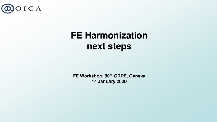 fe harmonization next steps