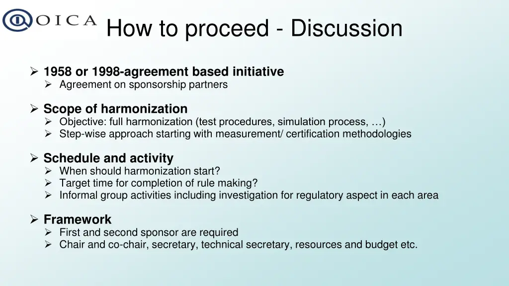 how to proceed discussion