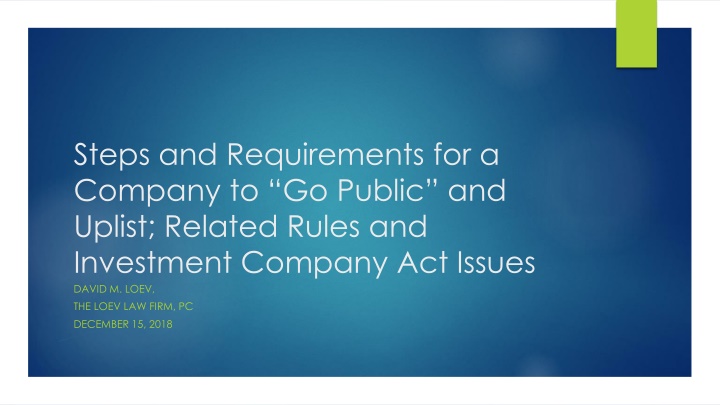 steps and requirements for a company to go public