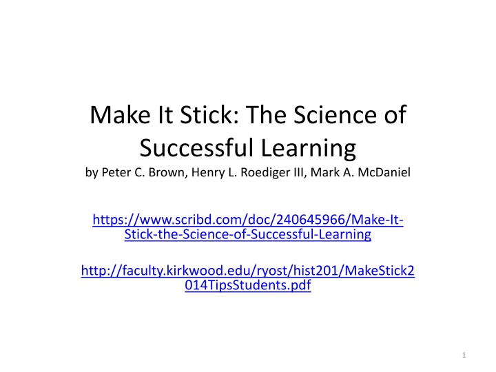 make it stick the science of successful learning