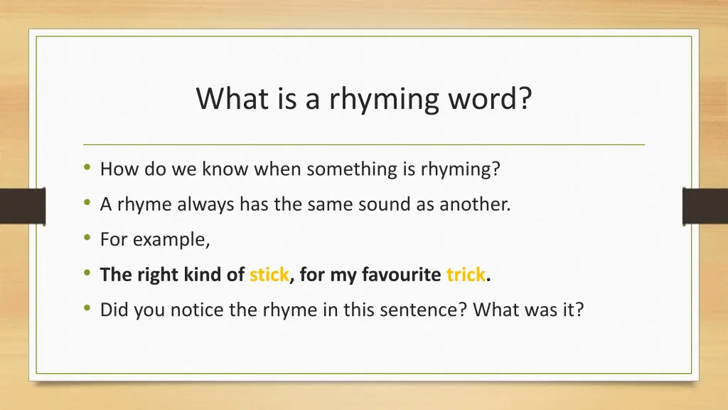 what is a rhyming word