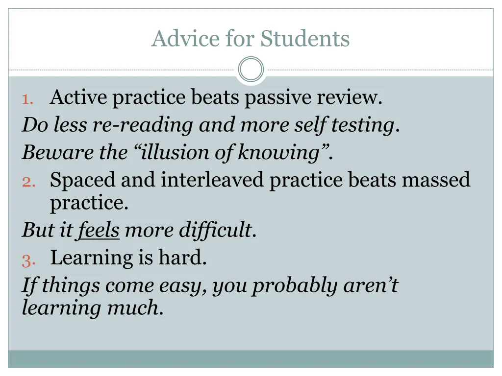 advice for students