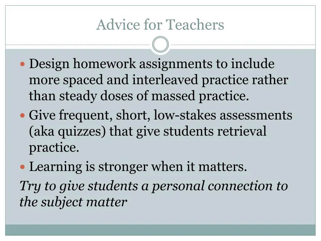 advice for teachers