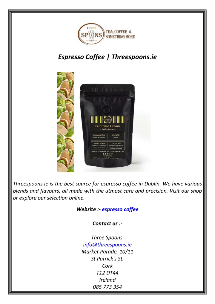 espresso coffee threespoons ie