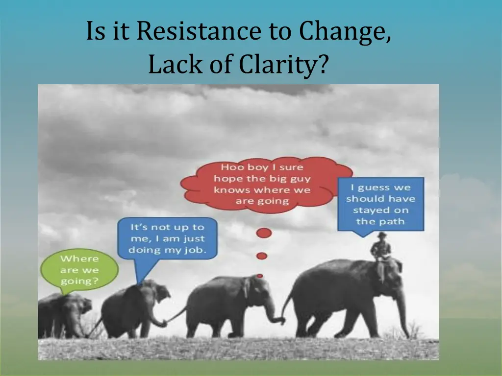 is it resistance to change lack of clarity