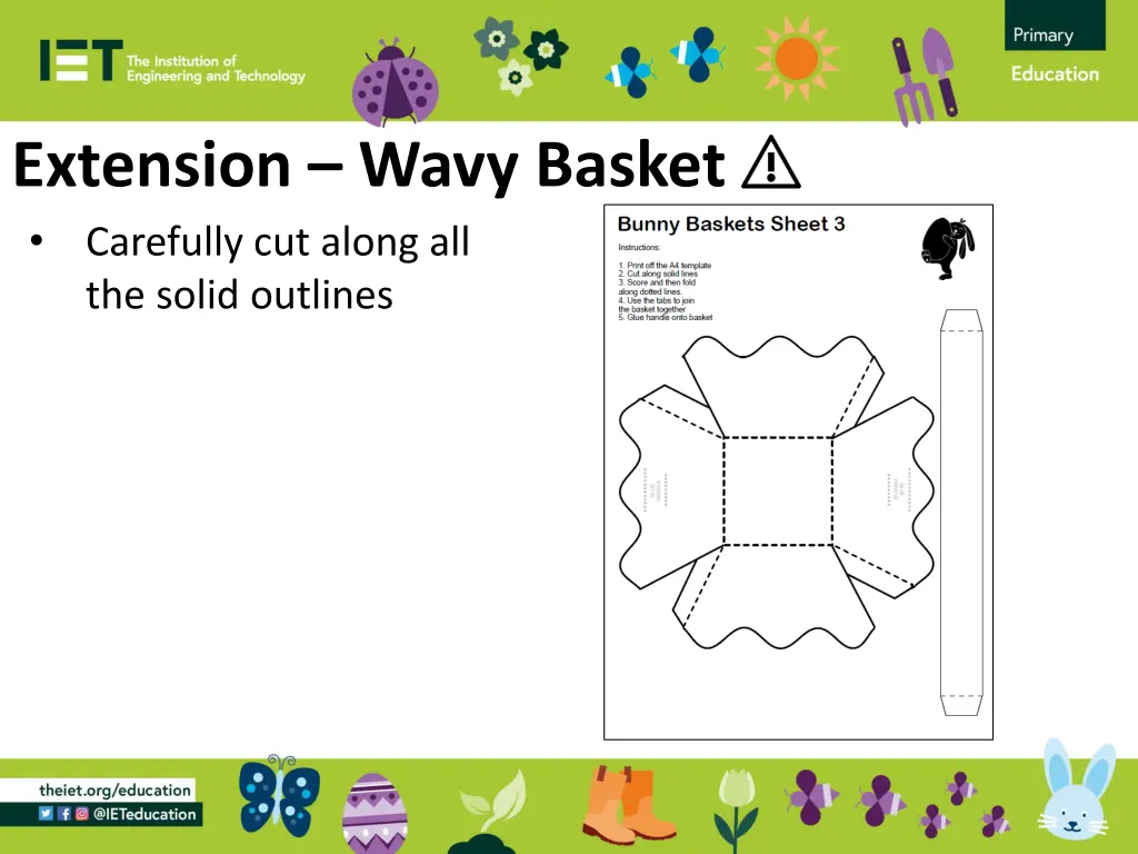 extension wavy basket carefully cut along