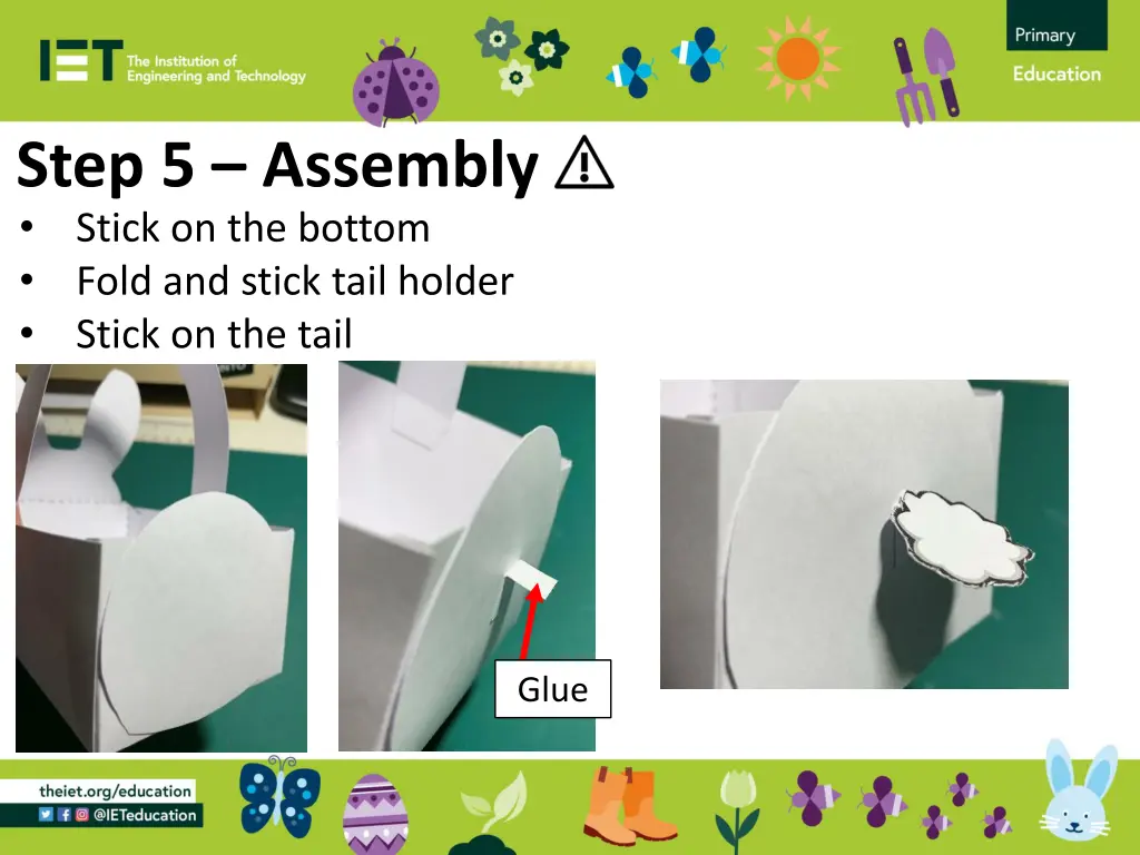 step 5 assembly stick on the bottom fold