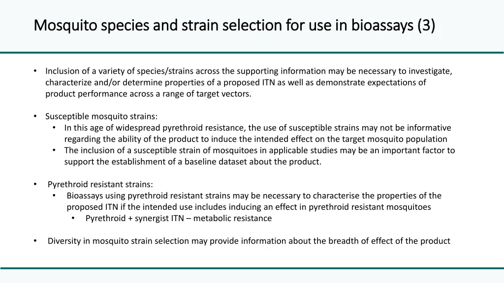 mosquito species and strain selection 3