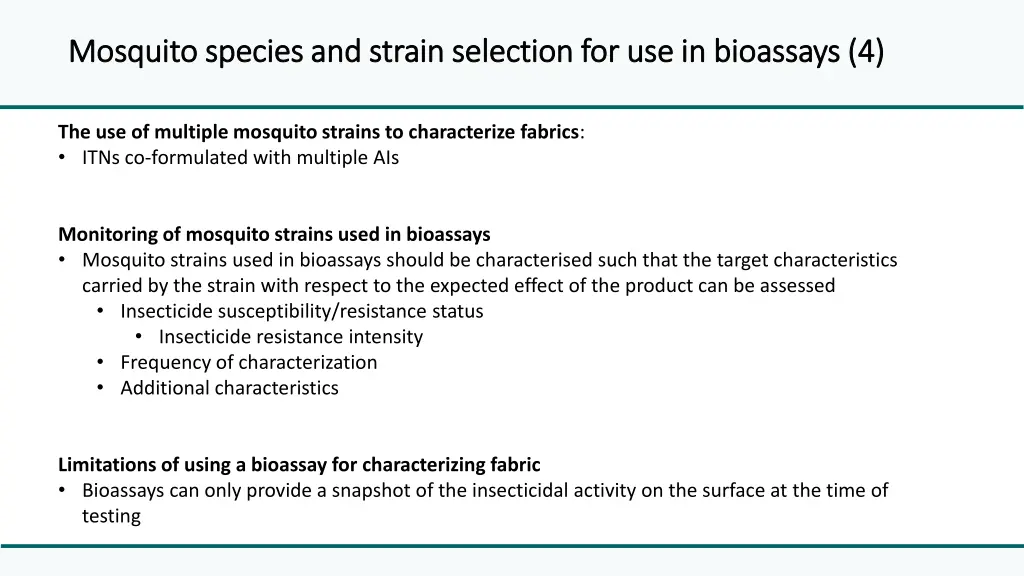 mosquito species and strain selection 4