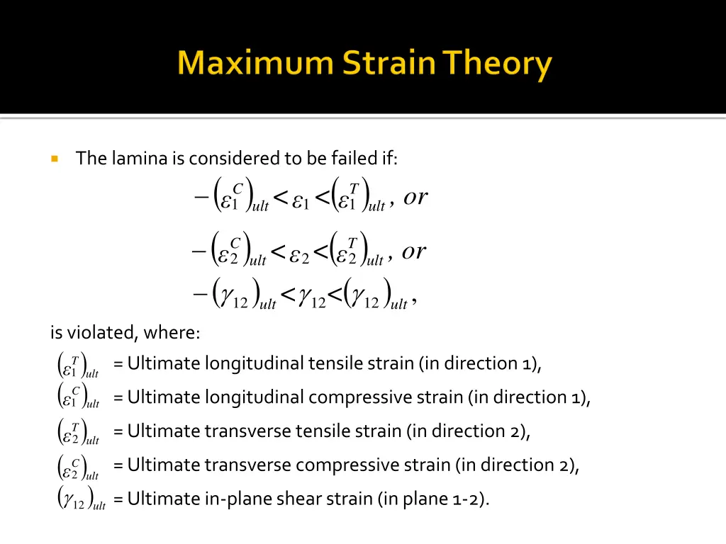 the lamina is considered to be failed if