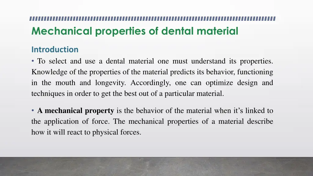 mechanical properties of dental material