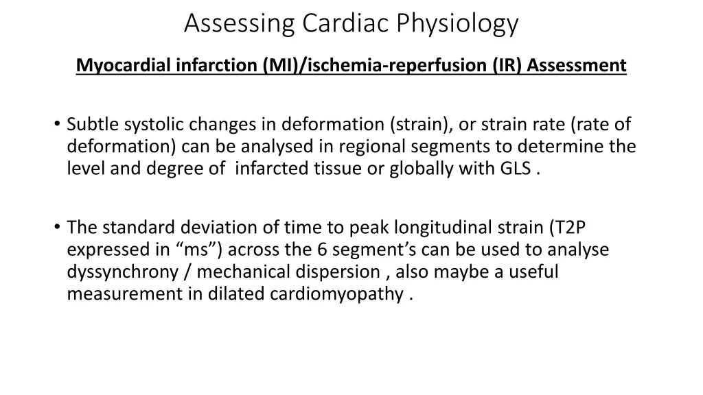 assessing cardiac physiology 1