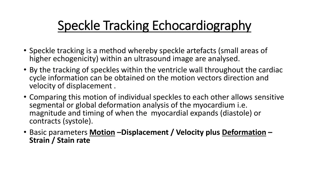 speckle t speckle tracking echocardiography