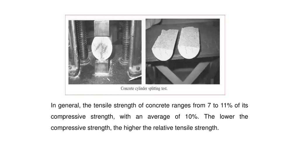 in general the tensile strength of concrete