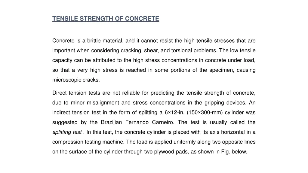 tensile strength of concrete