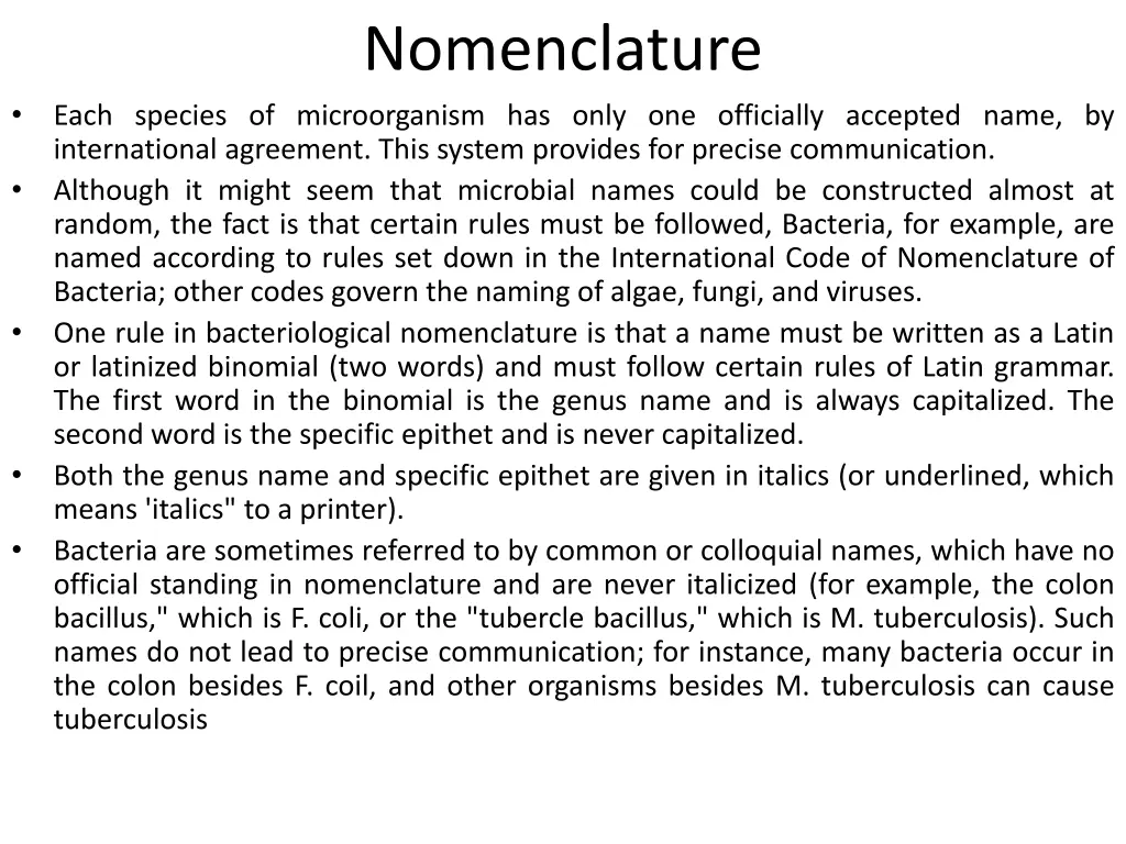 nomenclature