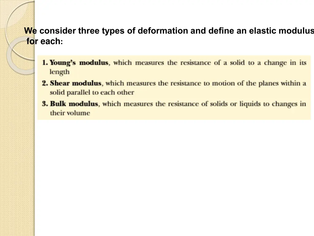 we consider three types of deformation and define