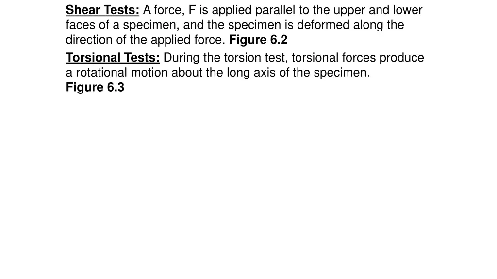 shear tests a force f is applied parallel