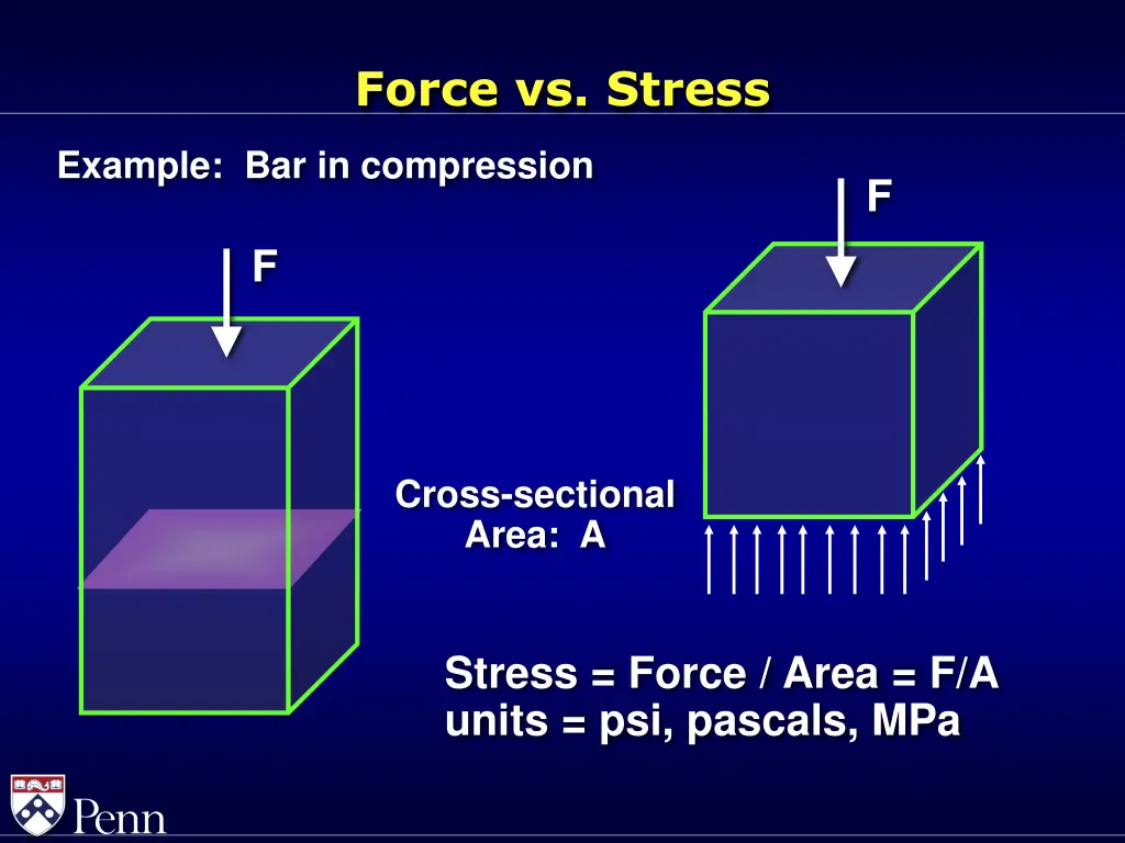 force vs stress