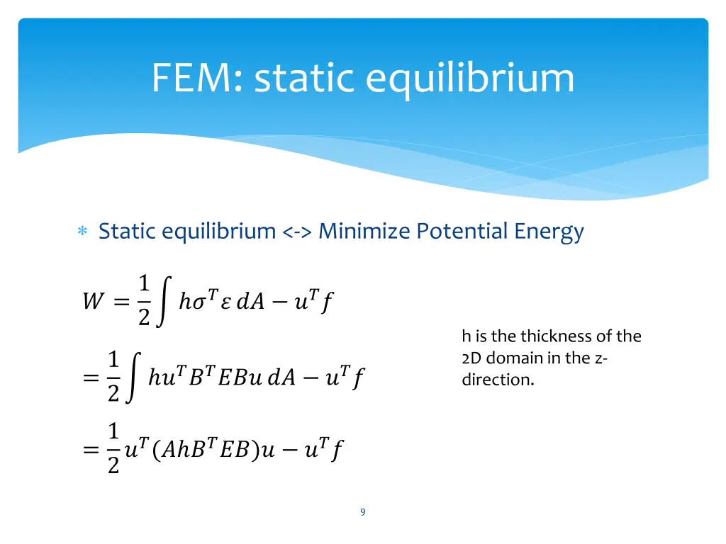 fem static equilibrium