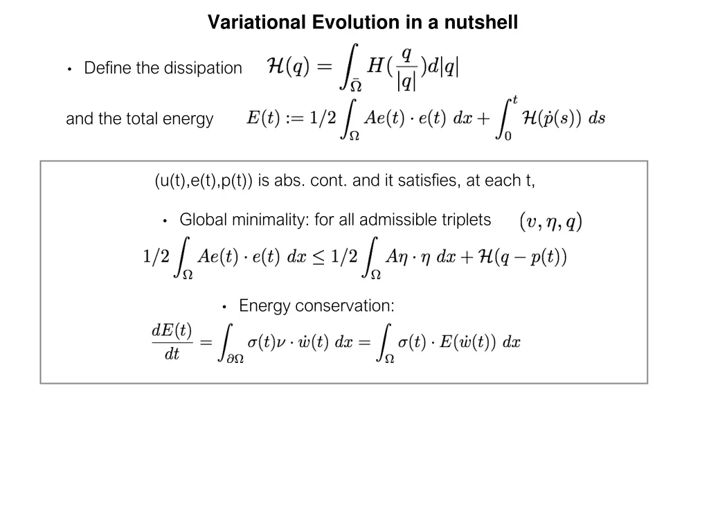 variational evolution in a nutshell