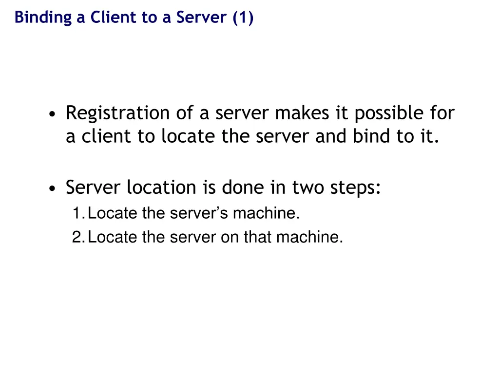 binding a client to a server 1