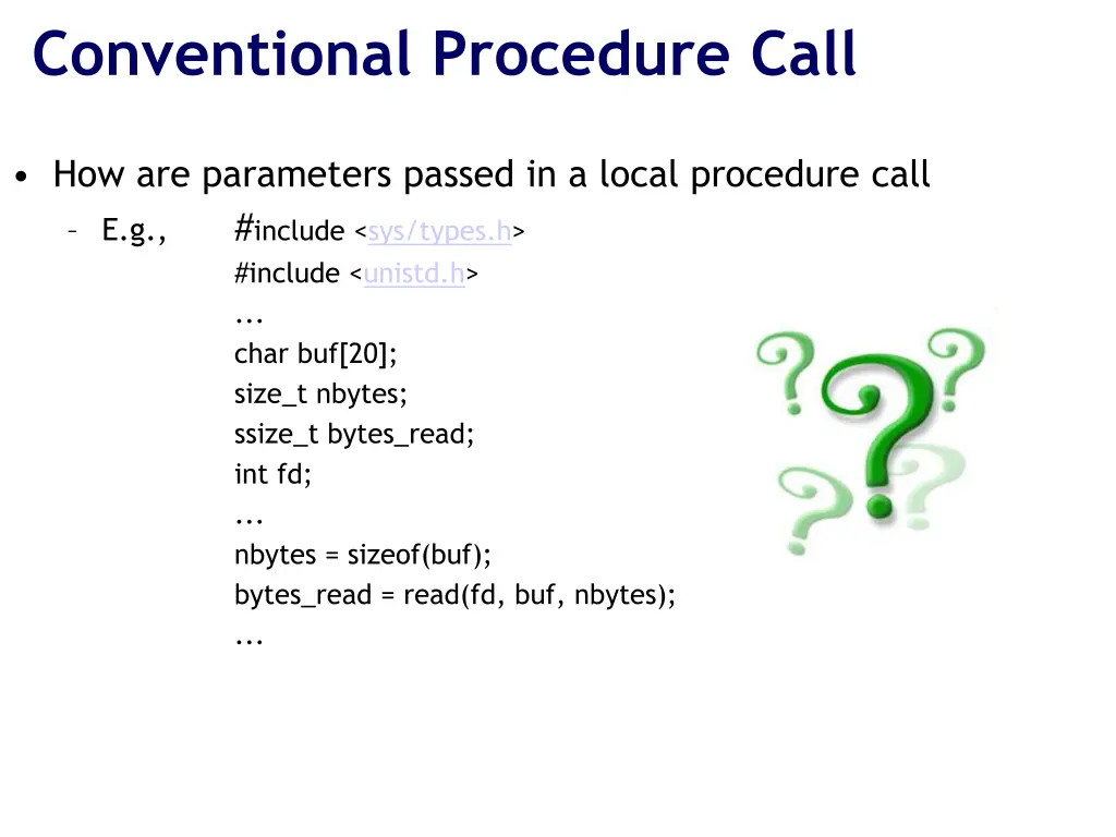 conventional procedure call