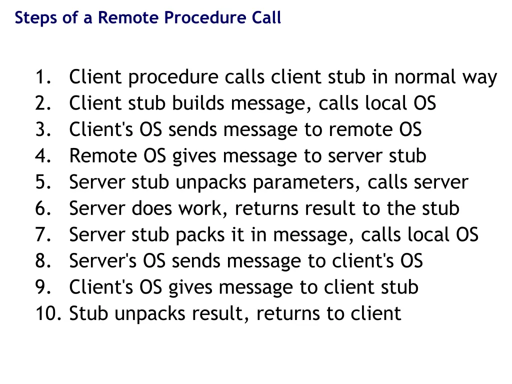 steps of a remote procedure call